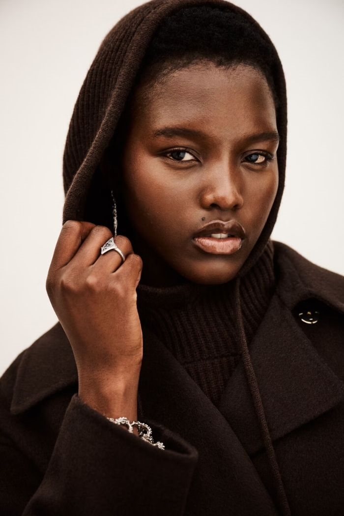 Ba&sh, CADETTO hooded neck warmer, Chocolat